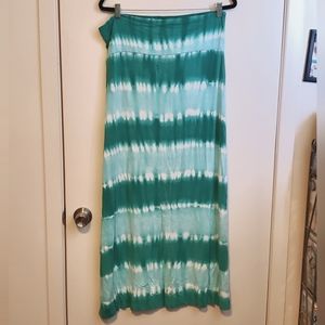 Teal tie-dye maxi skirt